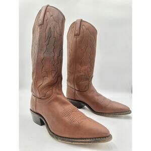 Vintage Dan Post X Marlboro Leather Cowboy Western Rancher Women's Boots Size 7